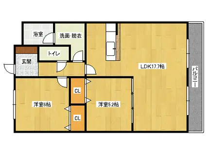 プロスペリティNAKAMURA(2LDK/7階)の間取り写真