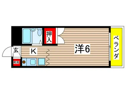 サンハイツ田中(1K/4階)の間取り写真