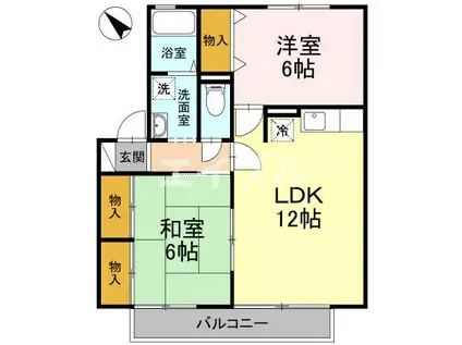 アドミレー樹太 C棟(2LDK/1階)の間取り写真