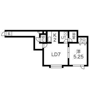 フロルドゥコルザII(1LDK/1階)の間取り写真