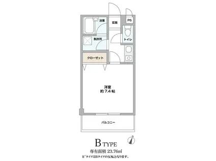 プレメゾンF(1K/3階)の間取り写真