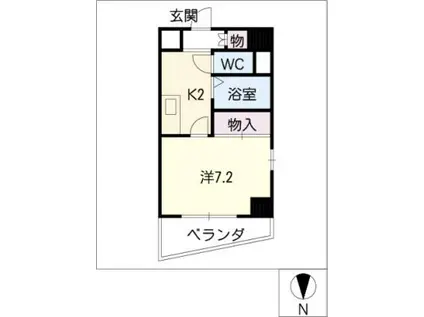 メイセイハイツII(1K/5階)の間取り写真