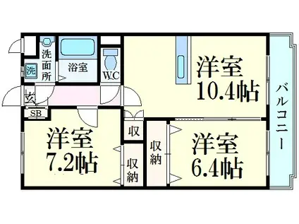 ユーミーくりやま(2LDK/1階)の間取り写真