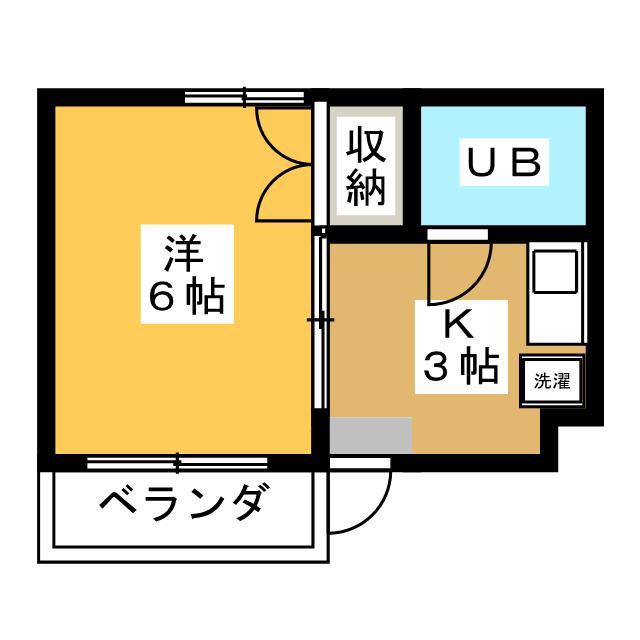 コーポサニー(1K/1階)の間取り写真