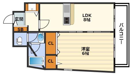 シェクララ(1LDK/3階)の間取り写真