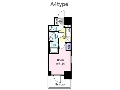 エスリード神戸兵庫駅ミッドポート(1K/11階)の間取り写真
