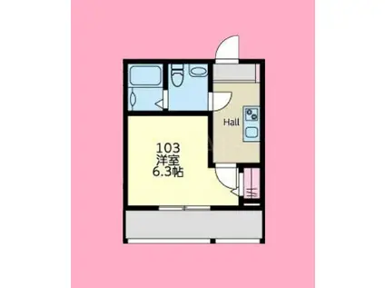 プレミアムコート瀬谷(1K/1階)の間取り写真