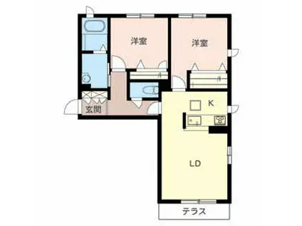 ANJEWEL(2LDK/1階)の間取り写真