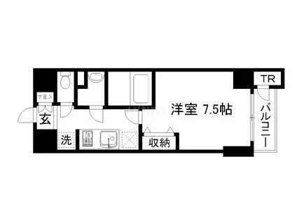 グラマシー京都(1K/9階)の間取り写真