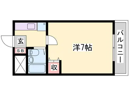 グランビュー砥堀(1K/4階)の間取り写真