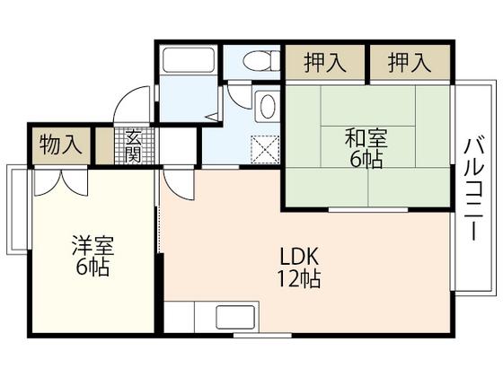 セジュール井口台B棟(2LDK/2階)の間取り写真