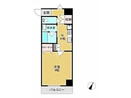 SAIKYO SAKURAGI BL(1K/8階)の間取り写真