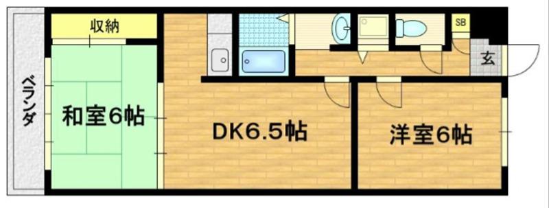 アフリー太田II(2DK/2階)の間取り写真
