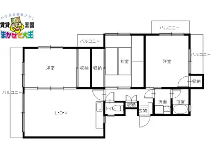 サンビレッジ(3LDK/2階)の間取り写真