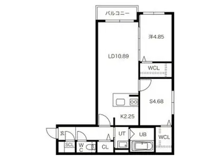 BPRレジデンス二十四軒(2LDK/1階)の間取り写真