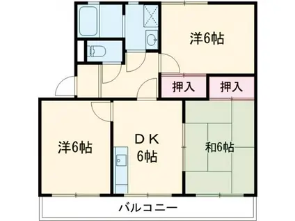 シティ・ナカヤマ B(3DK/1階)の間取り写真