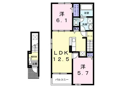 ガーデンコート(2LDK/2階)の間取り写真