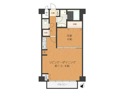 ファミールヴィラ御殿場(1LDK/4階)の間取り写真