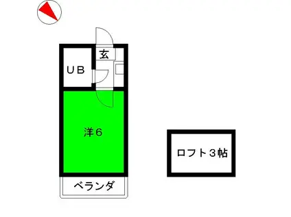 プラザ・ドゥ・エコー(ワンルーム/2階)の間取り写真