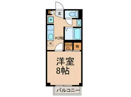 CREA135(1K/1階)の間取り写真