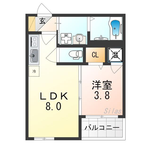 F ASECIA AVANCE(1LDK/1階)の間取り写真
