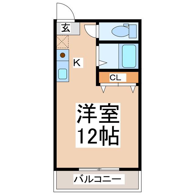 コットンヒルズ坂本(ワンルーム/2階)の間取り写真