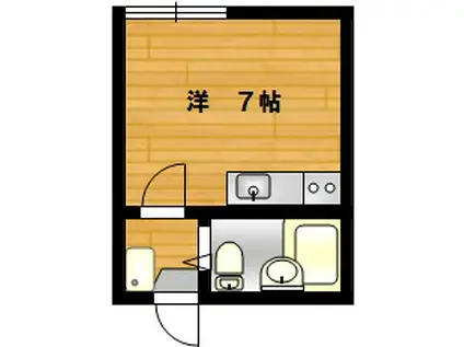 ライツェント富士見(1K/1階)の間取り写真