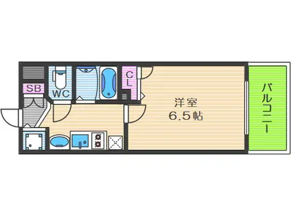 エスライズ・梅田東(1K/10階)の間取り写真