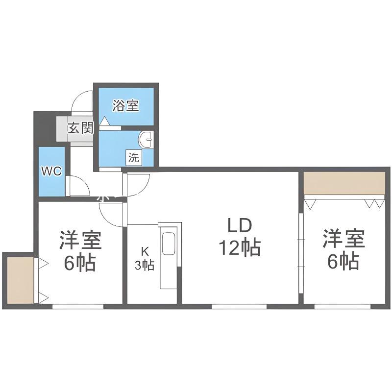 S・U・N287(2LDK/2階)の間取り写真