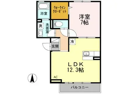 コンフィデンテII(1LDK/3階)の間取り写真