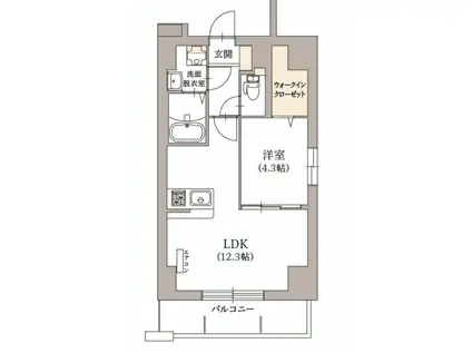 アヴィスタ(1LDK/1階)の間取り写真
