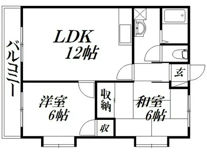 アゼリア(2LDK/1階)の間取り写真