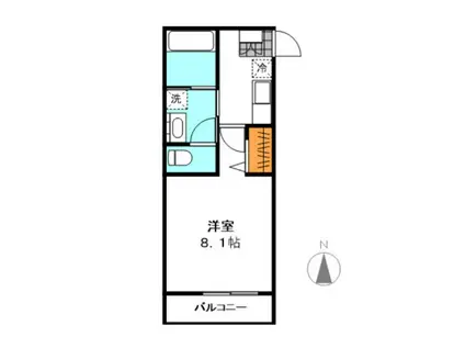 リブレア白鳥(1K/2階)の間取り写真