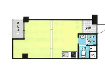 オークビル(1DK/3階)の間取り写真