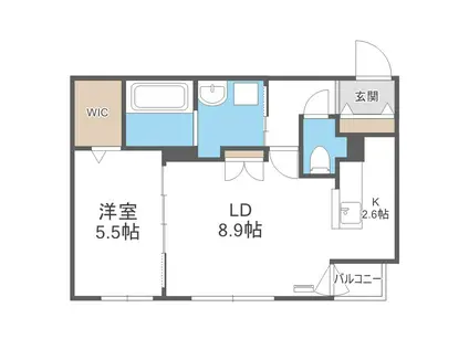SCHAR大通西(1LDK/5階)の間取り写真