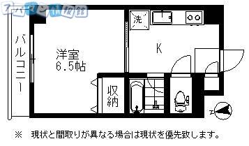 サンライズハイツ(1K/2階)の間取り写真