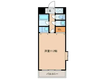 インペリアルKAKU(ワンルーム/8階)の間取り写真