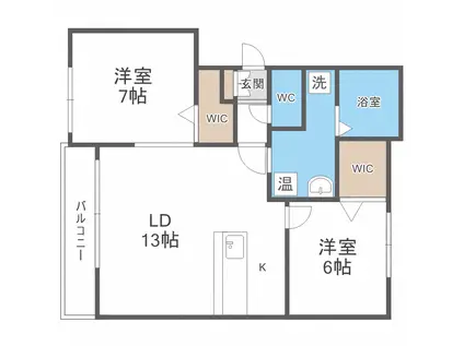 サージュブリエI(2LDK/1階)の間取り写真