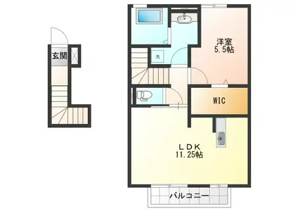 サニー鳥坂(1LDK/2階)の間取り写真