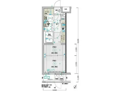 ブライズ堀切菖蒲園(1K/4階)の間取り写真