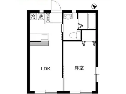 エスポワール(1DK/1階)の間取り写真