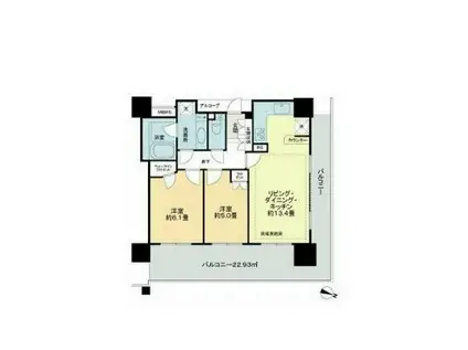 ライオンンズコスタ・タワー浦和(2LDK/10階)の間取り写真