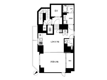 CREAL PREMIER恵比寿クリアルプレミア恵比寿(1LDK/8階)の間取り写真