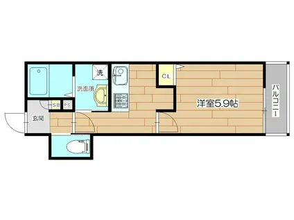 高槻市赤大路共同(1K/1階)の間取り写真