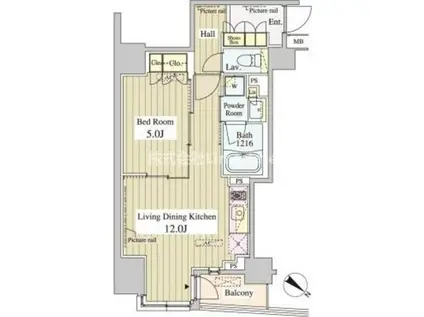 セレサ日本橋堀留町(1LDK/8階)の間取り写真