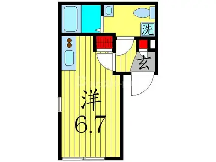ティーグル弥生町(ワンルーム/1階)の間取り写真