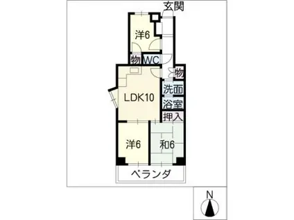 ピアネーズ東町(3LDK/4階)の間取り写真