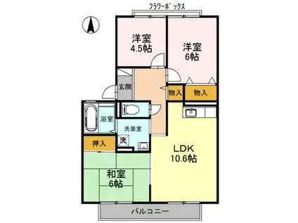 グレース A(3LDK/1階)の間取り写真