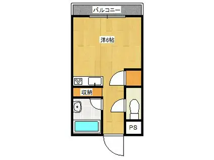 アドバンス若竹(ワンルーム/4階)の間取り写真