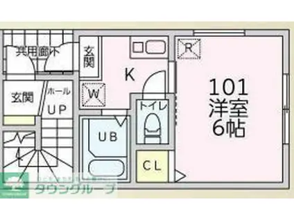 ブルーライン 蒔田駅 徒歩6分 2階建 築1年(1K/1階)の間取り写真